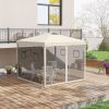 Outsunny 10' x 10' Pop Up Canopy Tent with Netting, Instant Screen House Room, UV-Resistant Sun Shelter, Height Adjustable with Windows, and Carry Bag