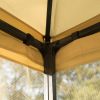 10' x 10' Metal Patio Gazebo, Double Roof Outdoor Gazebo Canopy Shelter with Tree Motifs Corner Frame and Netting, for Garden, Lawn, Backyard, and Dec