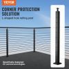VEVOR Cable Railing Post, 36" x 2" x 2" Steel L-Shaped Hole Corner Railing Post, 10 Pre-Drilled Holes, SUS304 Stainless Steel Cable Rail Post with Hor