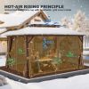 10X13ft Patio Gazebo with Netting & Curtains, Brown