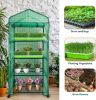 Mini Greenhouse,4 Tier Small Portable Greenhouses Kit with Caster Wheels and Roll-up Zipper PE Cover,Green House for Indoor Outdoor Seedling and Plant