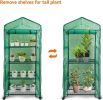 Mini Greenhouse,4 Tier Small Portable Greenhouses Kit with Caster Wheels and Roll-up Zipper PE Cover,Green House for Indoor Outdoor Seedling and Plant