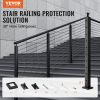 VEVOR Cable Railing Post, 36" x 2" x 2" Steel 30¬∞ Angled Hole Stair Railing Post, 10 Pre-Drilled Holes, SUS304 Stainless Steel Cable Rail Post with H