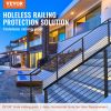 VEVOR Cable Railing Post, 36" x 2" x 2" Steel Level Deck Railing Post Without Holes, SUS304 Stainless Steel Cable Rail Post, Stair Handrail Post with