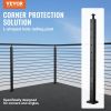 VEVOR Cable Railing Post, 36" x 1" x 2" Steel L-Shaped Hole Corner Railing Post, 10 Pre-Drilled Holes, SUS304 Stainless Steel Cable Rail Post with Hor