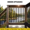 VEVOR Deck Balusters, 16 Pack Metal Deck Spindles, 44"x0.5" Staircase Baluster with Screws, Iron Deck Railing for Wood and Composite Deck, Stylish Bla
