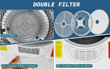 850W drum dryer 1.95 cubic feet front drying 5 drying modes 10 lb mini laundry and drying belt with overheat protection, dust removal, deodorant and v