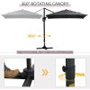 Outsunny 8FT Cantilever Patio Umbrella, Square Outdoor Offset Umbrella with 360¬∞ Rotation, Aluminum Hanging Umbrella with 3-Position Tilt, Crank & Cr