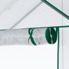 Outsunny 5' x 2.5' x 6.5' Mini Walk-in Greenhouse Kit, Portable Green House with 3 Tier Shleves, Roll-Up Door, and Weatherized Plastic Cover for Backy