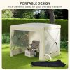 Outsunny 7' x 8' Pop Up Canopy Tent, UV-Resistant Camping Tent Event Shelter with Curtains, Nettings and Carrying Bag, for Garden, Patio, Hiking, Back