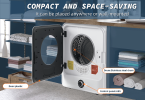 850W drum dryer 1.95 cubic feet front drying 5 drying modes 10 lb mini laundry and drying belt with overheat protection, dust removal, deodorant and v