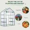 Outsunny 5' x 2.5' x 6.5' Mini Walk-in Greenhouse Kit, Portable Green House with 3 Tier Shleves, Roll-Up Door, and Weatherized Plastic Cover for Backy