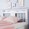 Twin Bed with Column-Decoration Headboard, with Bed Slats,White