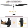 10ft Offset Patio Umbrella with Base, Hanging Aluminum and Steel Cantilever Umbrella with 360¬∞ Rotation, Easy Tilt, 8 Ribs, Crank, Cross Base Include