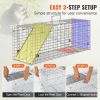 VEVOR Live Animal Cage Trap, 31" x 10" x 12" Humane Cat Trap Galvanized Iron, Folding Animal Trap with Handle for Rabbits, Stray Cats, Squirrels, Racc