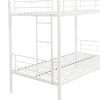 Twin Over Twin Metal Bunk Bed,Metal Structure Bedframe with Safety Guardrails and 2 ladders,Convertible Bunkbeds,No Spring Box Required and Space Savi