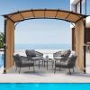 Patio Pergola 9 x 11ft Arched Gazebo with Waterproof Sun Shade Shelter Awning Steel Frame Grape Gazebo for Garden Backyard