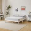 Basic bed frame Painted pine wood Washed white Full 189*136*30.5cm Wooden bed Single bed
