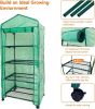 Mini Greenhouse,4 Tier Small Portable Greenhouses Kit with Caster Wheels and Roll-up Zipper PE Cover,Green House for Indoor Outdoor Seedling and Plant