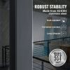 VEVOR Cable Railing Post, 36" x 2" x 2" Steel Level Deck Railing Post Without Holes, SUS304 Stainless Steel Cable Rail Post, Stair Handrail Post with
