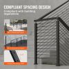 VEVOR Cable Railing Post, 36" x 1" x 2" Steel L-Shaped Hole Corner Railing Post, 10 Pre-Drilled Holes, SUS304 Stainless Steel Cable Rail Post with Hor