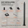 VEVOR Cable Railing Post, 36" x 1" x 2" Steel L-Shaped Hole Corner Railing Post, 10 Pre-Drilled Holes, SUS304 Stainless Steel Cable Rail Post with Hor