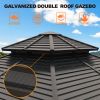 12X12ft Galvanized Steel Gazebos with Netting & Curtains
