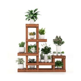 Indoor & Outdoor Wood Plant Stand for Multiple Plants (Type: Style B, Color: As pic show)