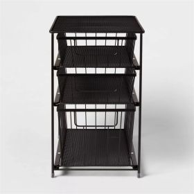 3 Tier Drawer Organizer (Color: Matte Black)