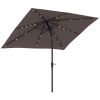 Outsunny 9' x 7' Solar Umbrella, LED Lighted Patio Umbrella for Table or Base with Tilt & Crank, Outdoor Umbrella for Garden, Deck, Backyard, Pool, Be