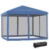Outsunny 10' x 10' Pop Up Canopy Tent with Netting, Instant Gazebo, Ez up Screen House Room with Carry Bag, Height Adjustable, for Outdoor, Garden, Pa