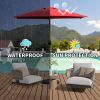 7.5FT Patio Umbrella, Outdoor Table Umbrella with Push Button Tilt and Crank, UV Protection Waterproof Market Sun Umbrella with 8 Sturdy Ribs for Gard