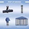 Outsunny 10' x 10' Pop Up Canopy Tent with Netting, Instant Gazebo, Ez up Screen House Room with Carry Bag, Height Adjustable, for Outdoor, Garden, Pa