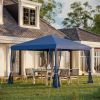 Outsunny 10' x 10' Pop Up Canopy Tent with Netting, Instant Gazebo, Ez up Screen House Room with Carry Bag, Height Adjustable, for Outdoor, Garden, Pa