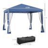 Outsunny 10' x 10' Pop Up Canopy Tent with Netting, Instant Gazebo, Ez up Screen House Room with Carry Bag, Height Adjustable, for Outdoor, Garden, Pa