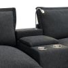 [VIDEO provided][New]109*57"Modern Sectional Cloud Sofa with Console,USB Charging Port,Reading Light,Cup Holder,4 Seat Chenille Modular Couch,Storable