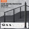 VEVOR Cable Railing Post, 42" x 2" x 2" Steel 30¬∞ Angled Hole Stair Railing Post, 12 Pre-Drilled Holes, SUS304 Stainless Steel Cable Rail Post with H