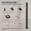 VEVOR Cable Railing Post, 42" x 2" x 2" Steel 30¬∞ Angled Hole Stair Railing Post, 12 Pre-Drilled Holes, SUS304 Stainless Steel Cable Rail Post with H
